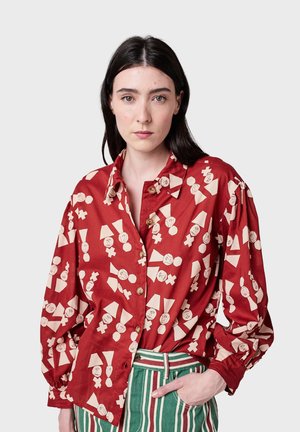 TIC TAC COUPLE - Button-down blouse - burgundy