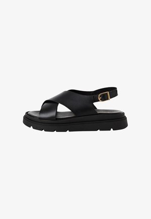 Sandali con plateau - black leather