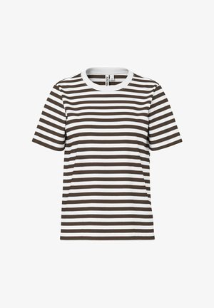 Pieces, PCRIA SS TEE STRIPES NOOS BC - Nyomott mintás póló - hot fudge