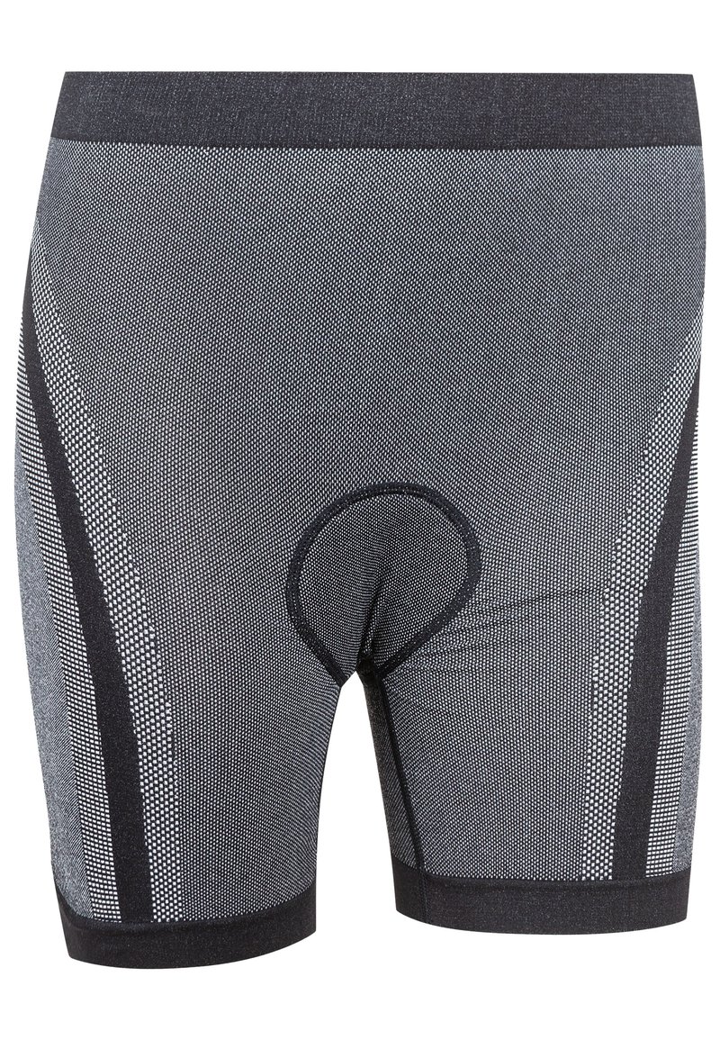 Svarta och grå herrboxershorts med små prickmönster, elastisk midja och framficka. Mjuk, andningsbar tyg.