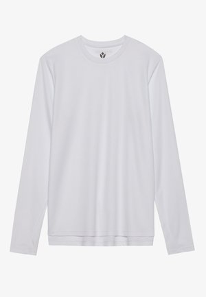 Even&Odd active ESSENTIAL LONG SLEEVE TOP WITH REFLECTIVE STRIPE - Long sleeved top - white