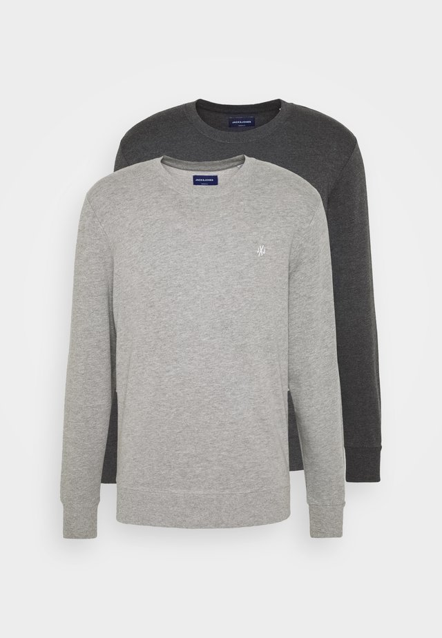 JORBASIC CREW NECK 2 PACK - Sweatshirt - dark grey melange