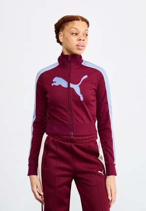 FUTURE ARCHIVE SLIM CROPPED - Treningsjakke - ruby shimmer/cool blue