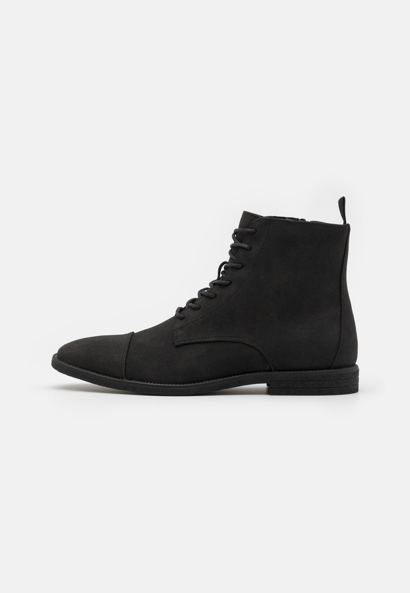 Pier One Botines con cordones - black