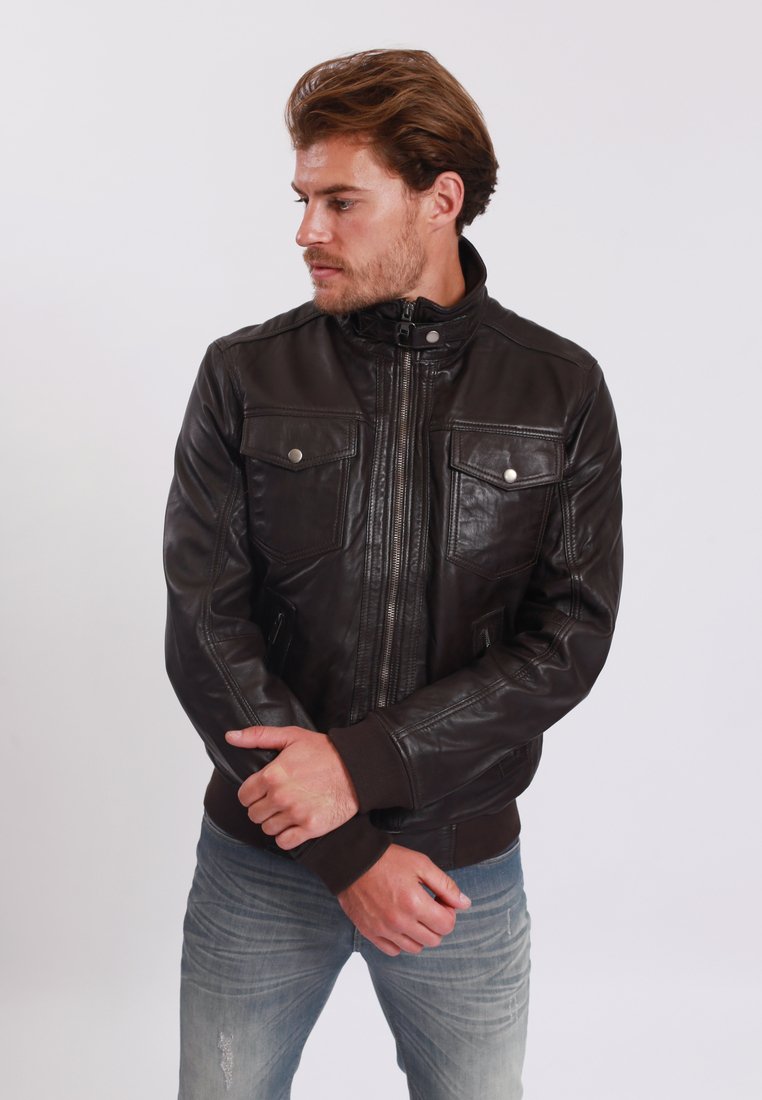 Lee Cooper - Leather jacket - brown, Enlarge