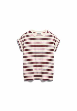ARMEDANGELS, IDAARA STRIPES - T-Shirt print - undyed-velvet red-soft blue