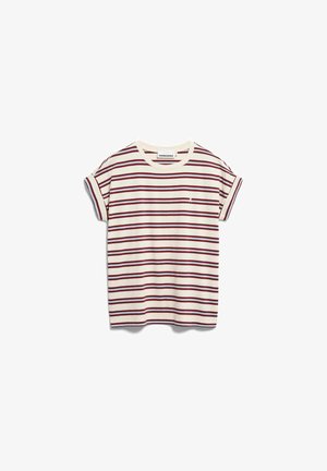 ARMEDANGELS, IDAARA STRIPES - T-Shirt print - undyed-velvet red-soft blue