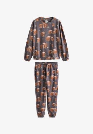 Next, REGULAR FIT - LONG SLEEVE SET - Pyjama - charcoal grey hamish the highland cow