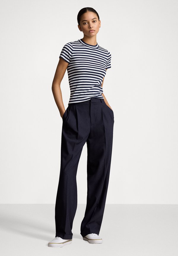 STRIPED RIB KNIT COTTON CREWNECK T-SHIRT - Print T-shirt4