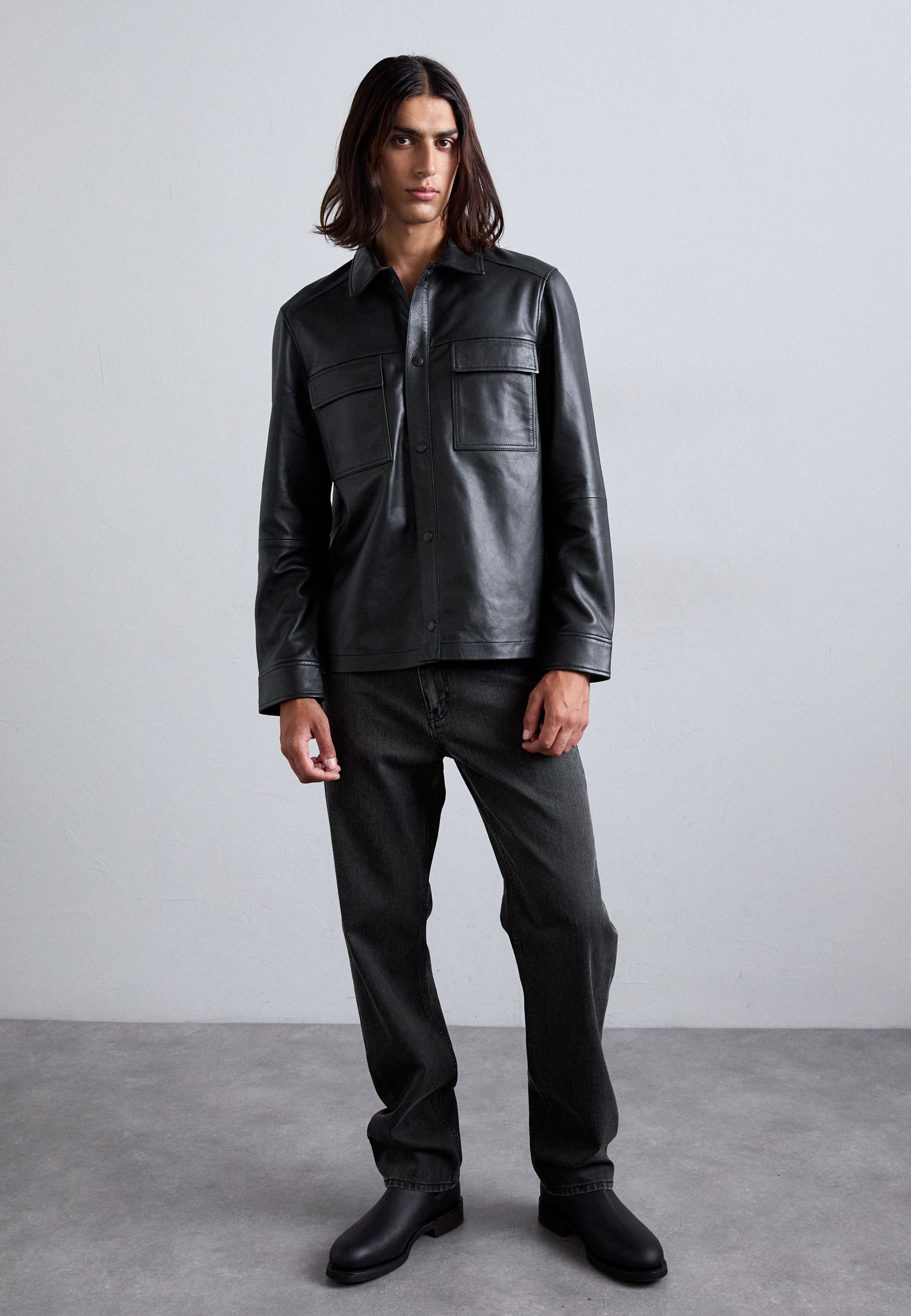 当時もの　jリーグ official leather jacket ブラック J.LINDEBERG WILDEN - Leather jacket - black - Zalando.co.uk