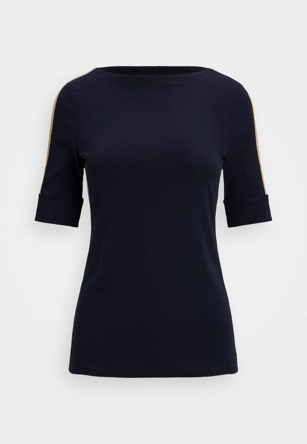 TWO TONE STRETCH COTTON ELBOW SLEEVE TEE - Print T-shirt2