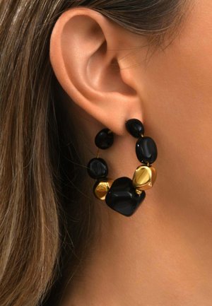 Satellite Paris, LOULOU - Boucles d'oreilles - noir et or
