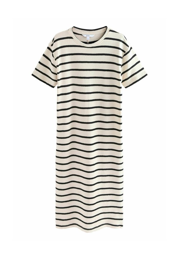 STRIPE LOOK SHORT SLEEVE - Strickkleid - monochrome