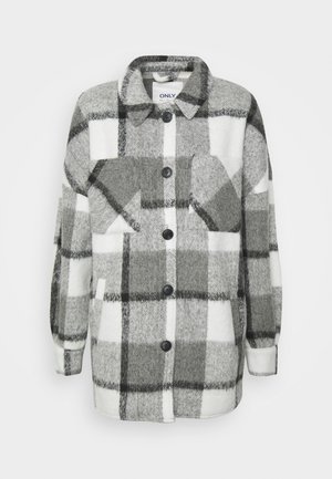 ONLMIA LOU SHACKET - Short coat - medium grey melange/white