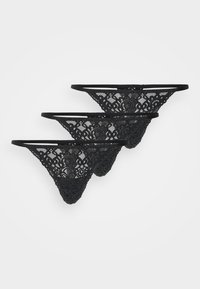 CHENILLE THONG 3 PACK - Tanga - black
