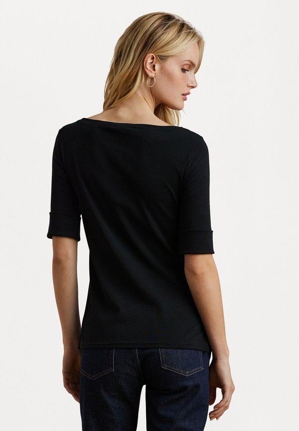 STRETCH COTTON BOATNECK TEE - Basic T-shirt - nero3