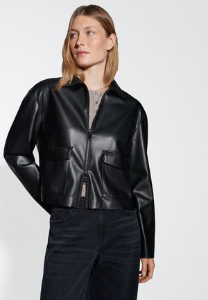 STRAIGHT CUT - Leren jas - black