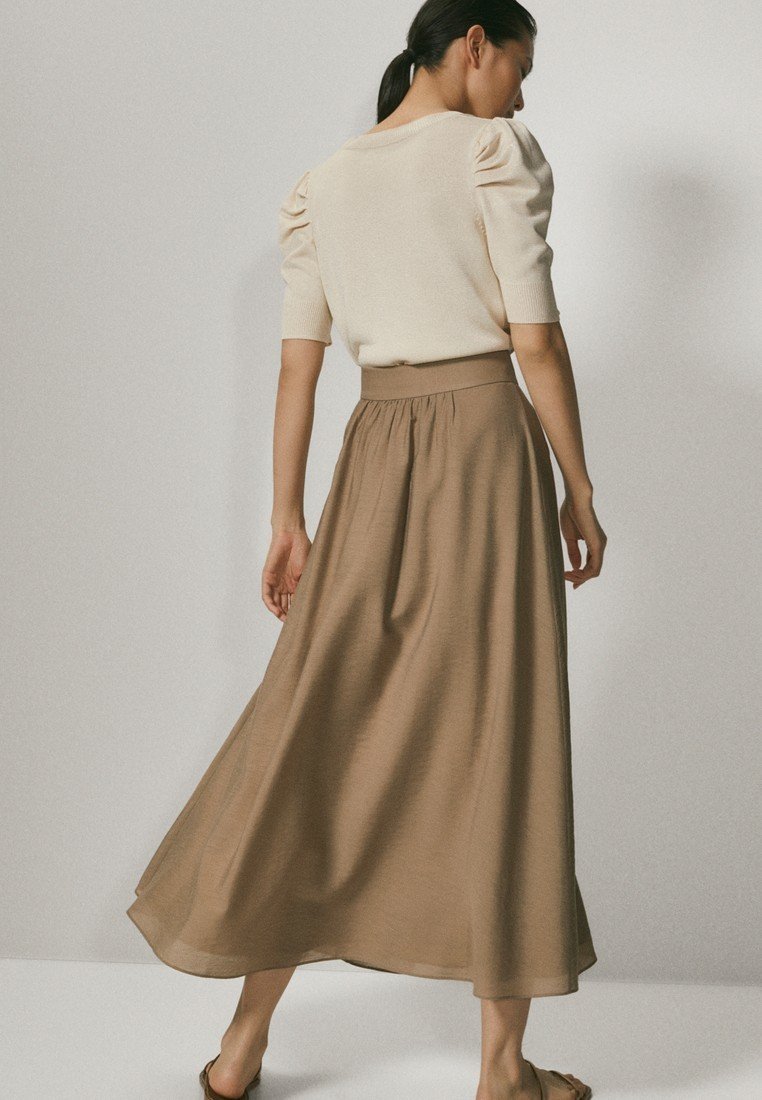 Massimo Dutti Veckad kjol gold Zalando.se Massimo Dutti Veckad kjol beige Zalando.se