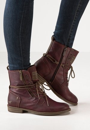 Bottines à lacets - bordeaux