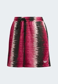 Krátké sportovní šortky s vzorovaným designem v odstínech růžové, černé a krémové. Obsahují elastický pas s tkaničkou a detail s logem.