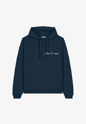 I DON T CARE EMBROIDERY UNISEX - Sweat à capuche - dark blue