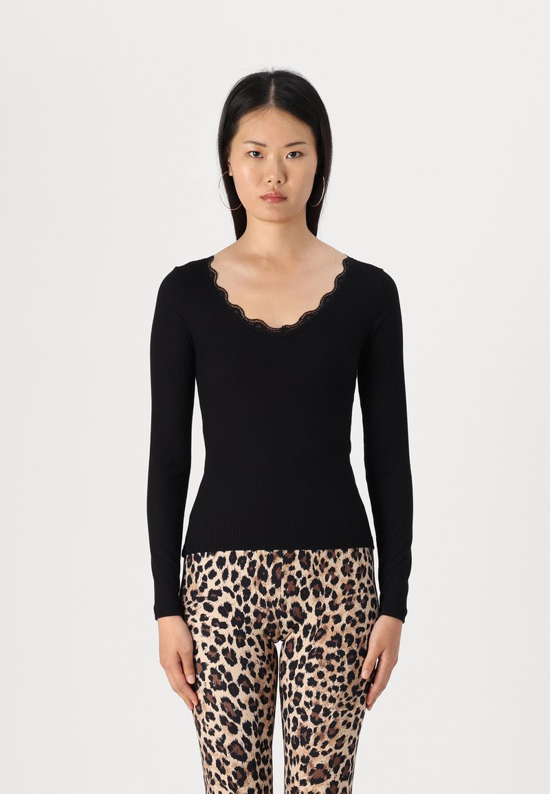 Vero Moda VMMILY V NECK - Ilgarankovis viršutinės dalies drabužis - black
