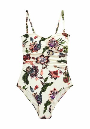 TUMMY CONTROL RUCHED  STANDARD - Maillot de bain - cream pink floral