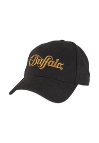 Ucapă de baseball neagră cu bordură curbată și "Buffalo" brodat în aur pe panoul din față.