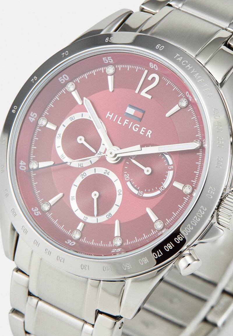 Tommy Hilfiger Chronograph - silver-coloured/red/silberfarben 