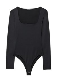 SQUARE NECKLINE - Top s dlhým rukávom - black