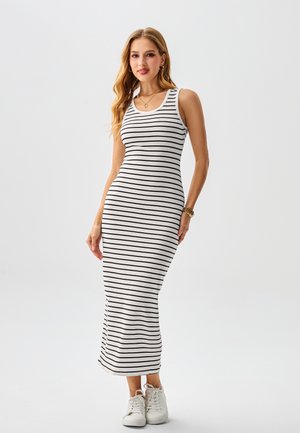 Maxikleid - white blue striped