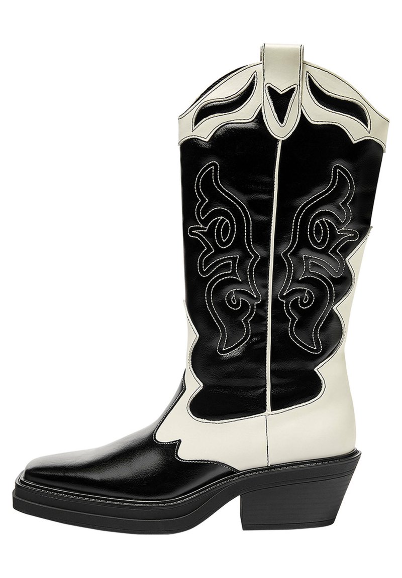 PULL&BEAR Cowboy/Biker boots mottled black Zalando.de