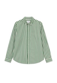 Zaļš un balts svītrains pogājamais krekls ar apkakli, garām piedurknēm un krūšu kabatu. Izgatavots no gludas auduma ar brīvu piegriezumu.