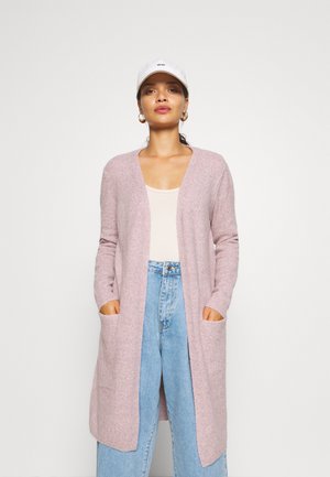 Vero Moda VMDOFFY LS LONG OPEN GA NOOS - Strickjacke - light grey melange/hellgrau