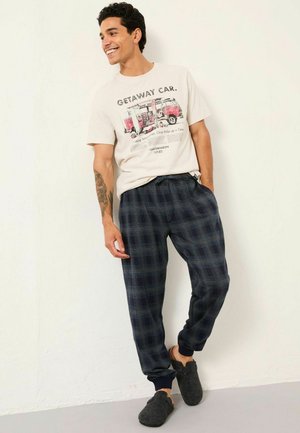 REGULAR FIT - CHECK CUFFED  - Nachtwäsche Hose - navy