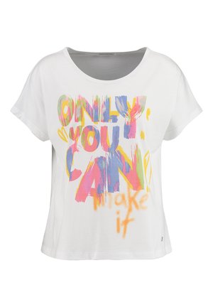 MAKE ROUND - Camiseta estampada - offwhite blue