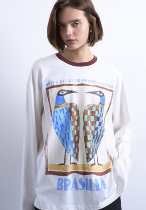 ALBERTE GRAPHIC - T-shirt à manches longues - snow white