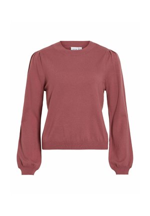 VILA, KNITTED PULLOVER VIELLA ROUND NECK - Striktrøje - rose brown