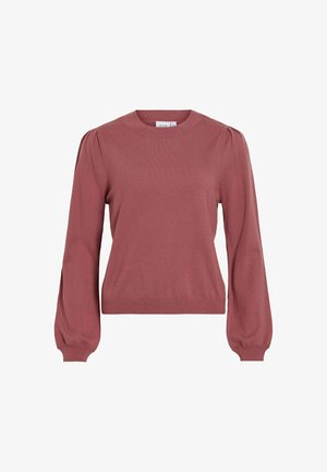 VILA, KNITTED PULLOVER VIELLA ROUND NECK - Striktrøje - rose brown