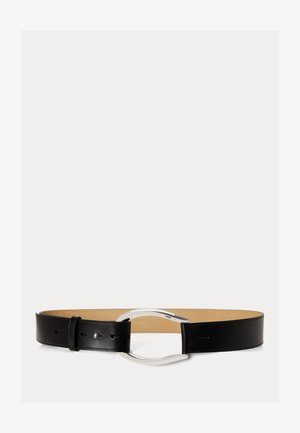 Polo Ralph Lauren, STIRRUP‑BUCKLE WIDE LEATHER BELT - Cintura - black