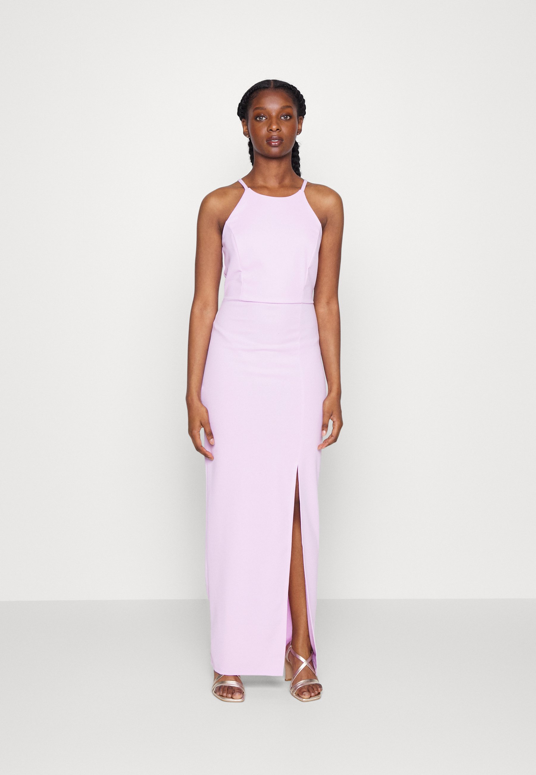 WAL G PETITE ETHEREAL ROUND NECK MAXI 