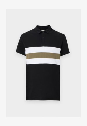 Pier One by Zalando, COLOUR BLOCK SHORT SLEEVES POLO SHIRT - Polo - black/white/green