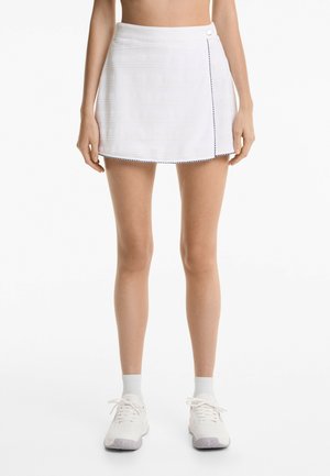 JACQUARD PIQUÉ - Fustă mini - white