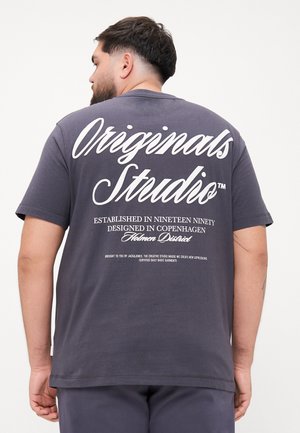 JORNORREBRO TYPO TEE SS CREW NECK  - Tricou cu imprimeu - asphalt