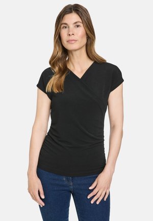 Gerry Weber 1/2 ARM ELASTISCHES MIT WICKELOPTIK - T-Shirt print - schwarz