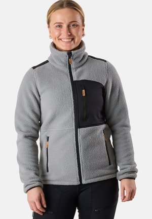 NORDKAP PILE - Flísová bunda - lt grey black
