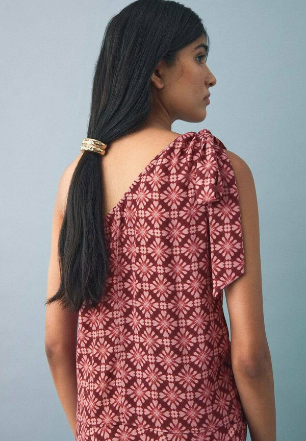 ASYMMETRICAL WITH BOW AT THE NECK - Blouse - Stone3