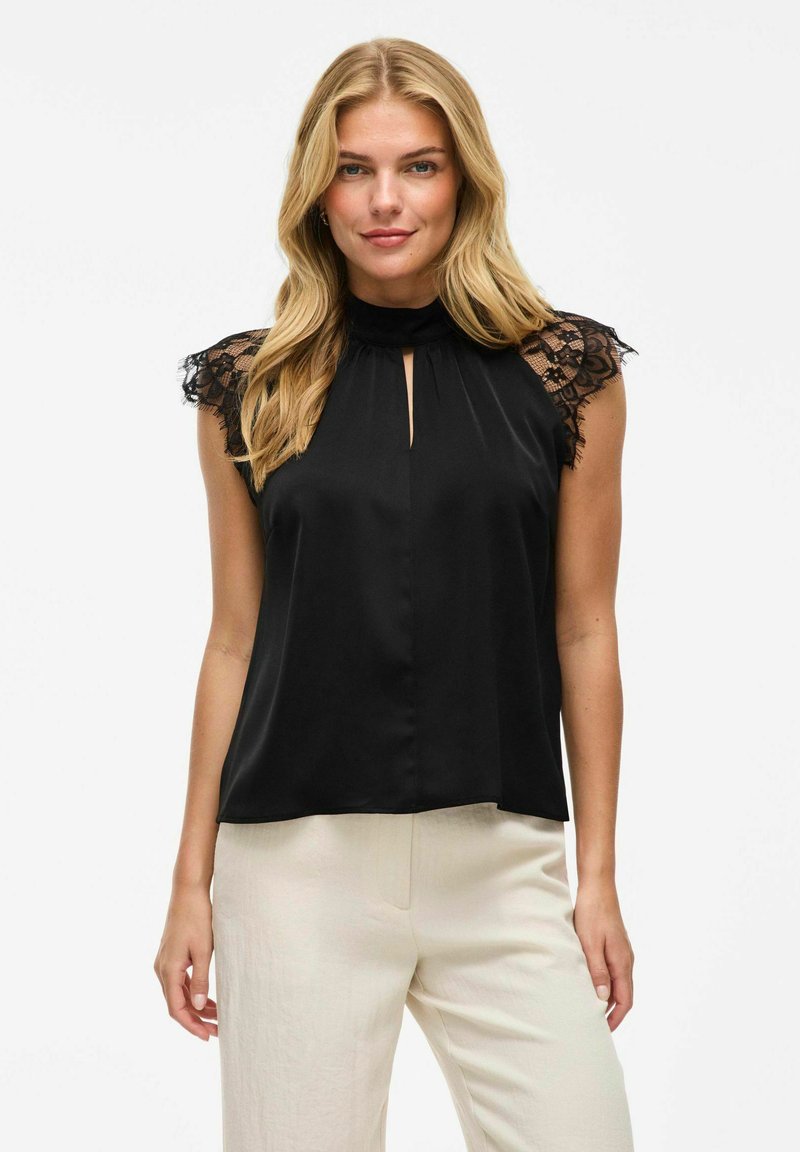 VILA MIT KURZEN ÄRMELN VISIMPLY  - Blūze - black