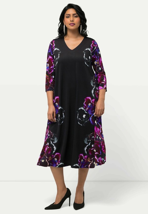 FLORAL MOTIF 3/4 SLEEVE SLINKY  - Jerseykleid