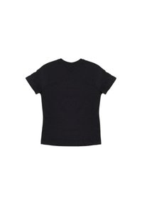 Maglietta nera a maniche corte con collo tondo. Realizzata in tessuto morbido, presenta un design pulito e semplice senza motivi o accenti visibili.